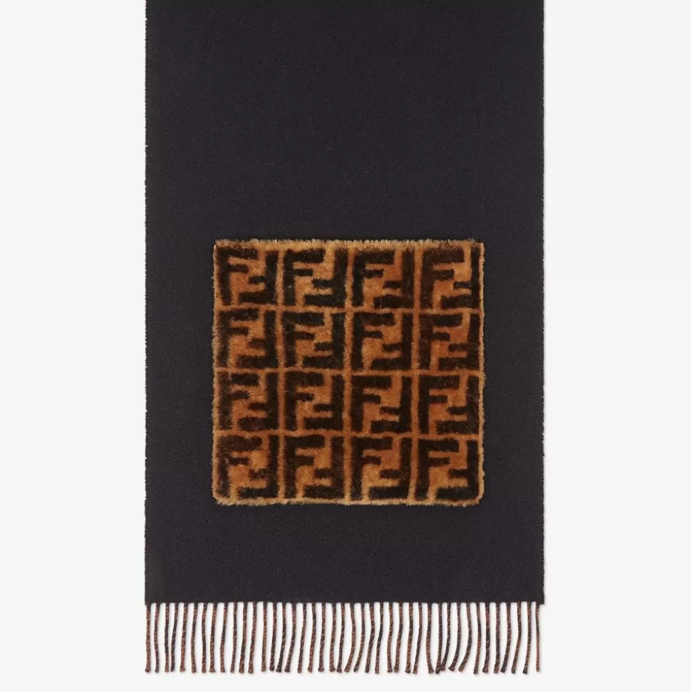 Foulard En Laine Et Cachemire Noir | Fendi Online