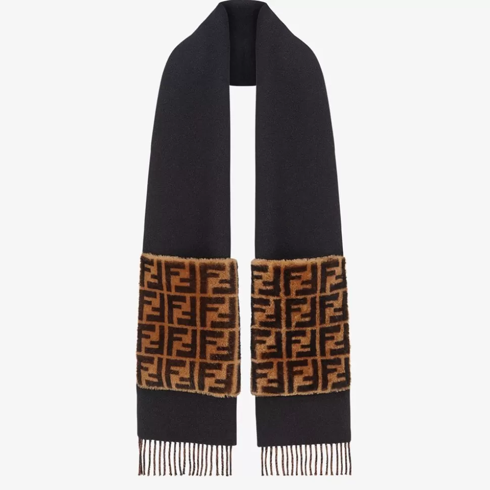 Foulard En Laine Et Cachemire Noir | Fendi Online