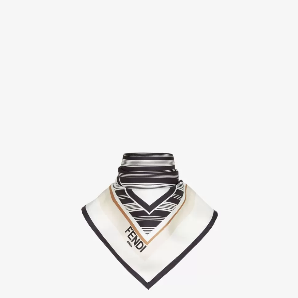 Foulard En Soie Blanche | Fendi Hot