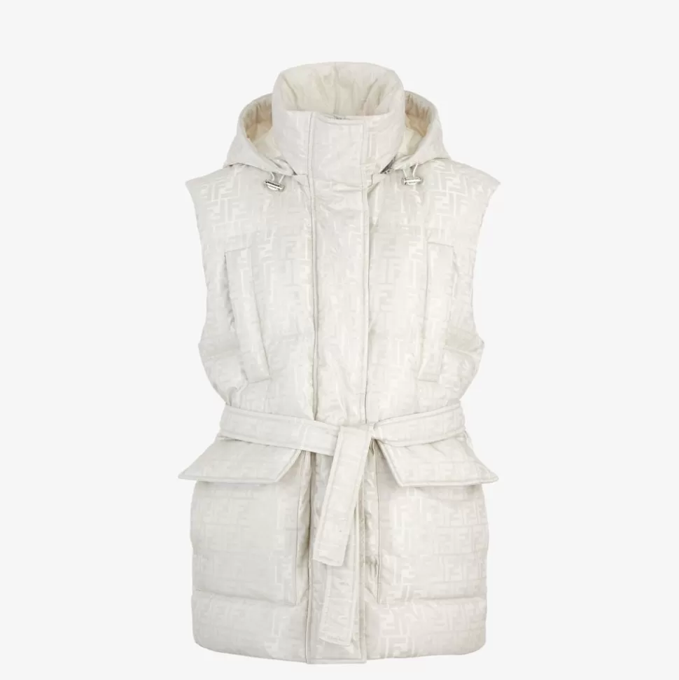 Gilet En Nylon Gris Clair | Fendi Best Sale