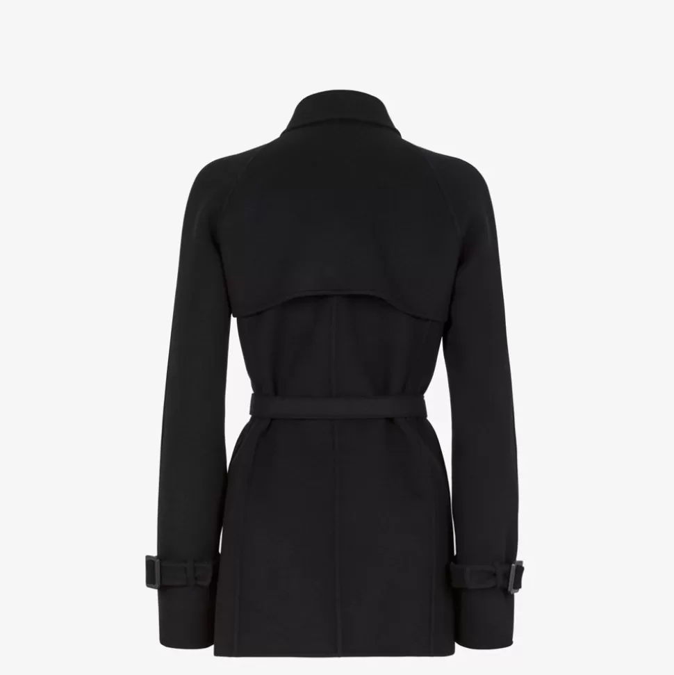 Go-To Jacket En Laine Noire | Fendi Discount