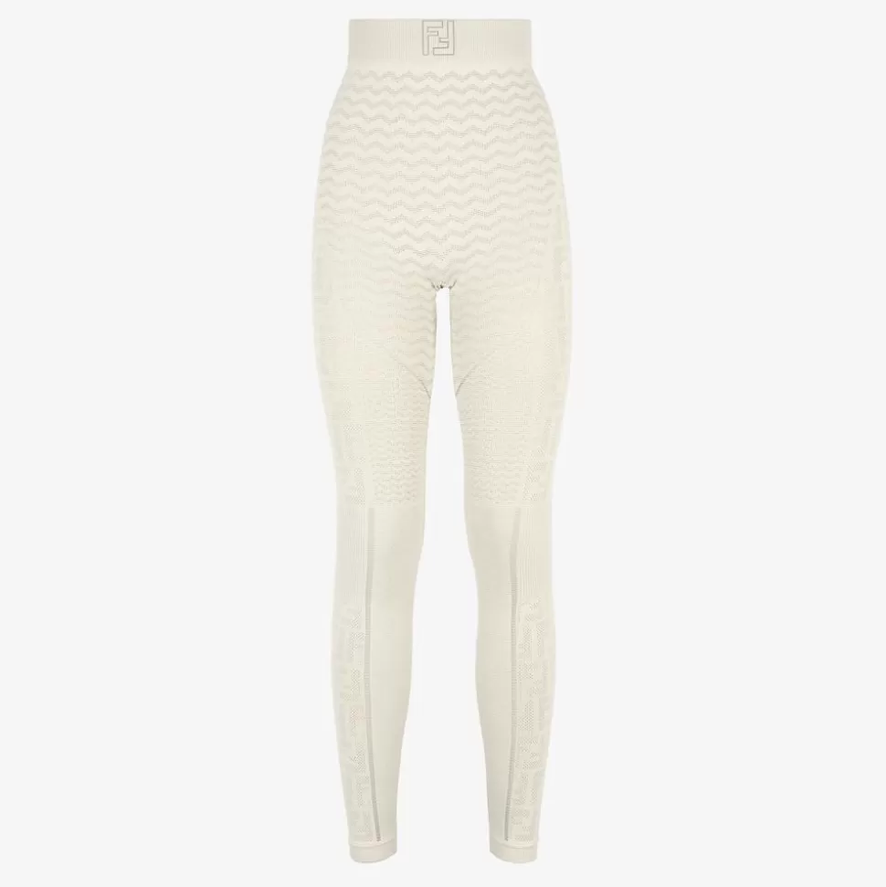 Legging En Tissu Technique Blanc | Fendi Shop