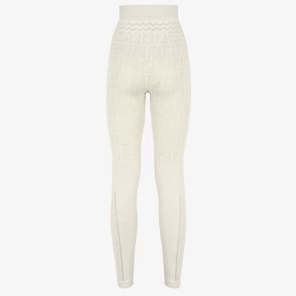 Legging En Tissu Technique Blanc | Fendi Shop