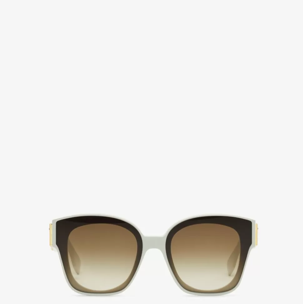 Lunettes De Soleil En Acetate Couleur Ivoire | Fendi Sale