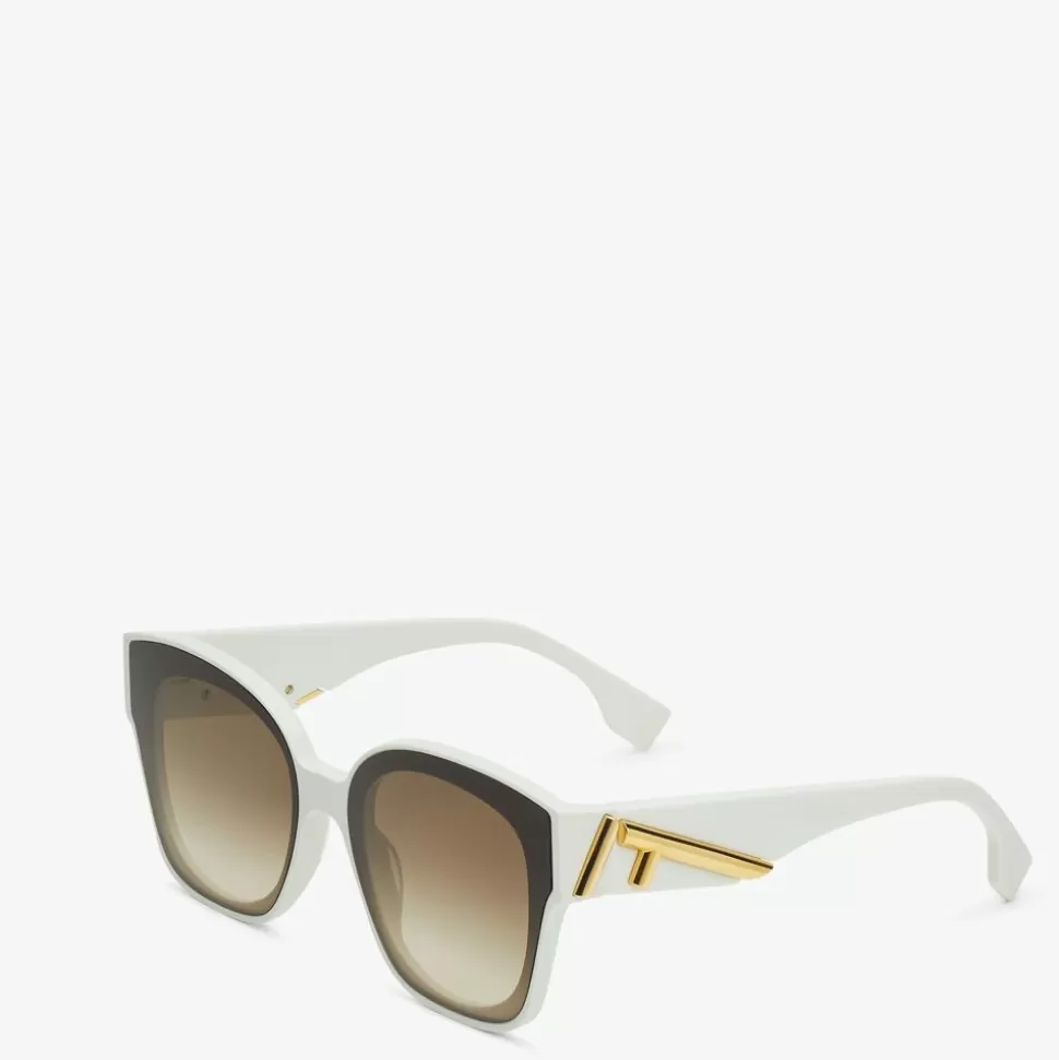 Lunettes De Soleil En Acetate Couleur Ivoire | Fendi Sale