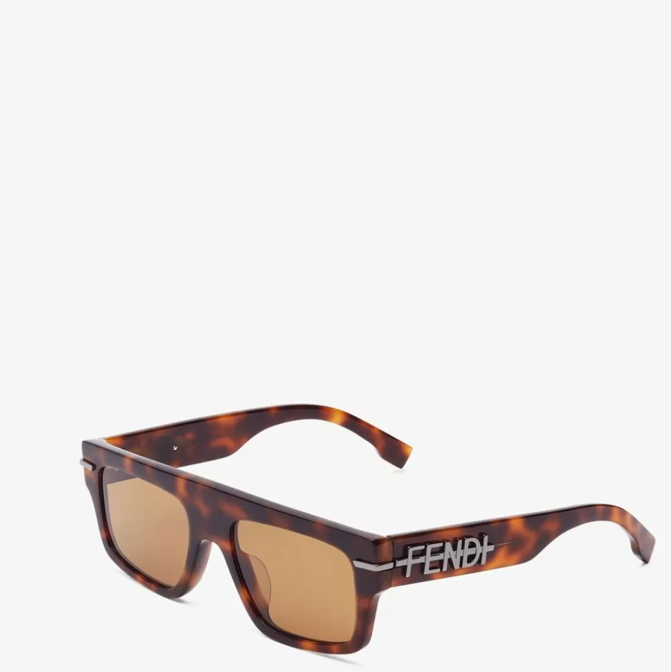 Lunettes De Soleil En Acetate Havane | Fendi Best Sale