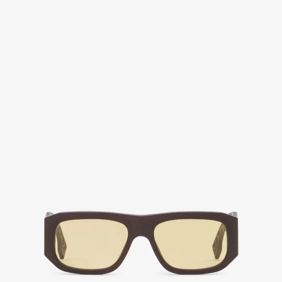 Lunettes De Soleil En Acetate Marron | Fendi Shop