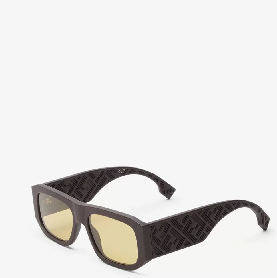 Lunettes De Soleil En Acetate Marron | Fendi Shop