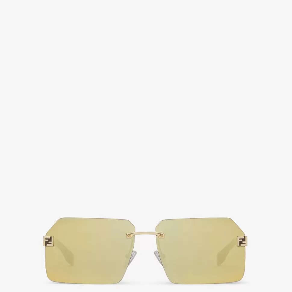 Lunettes De Soleil En Metal Dore | Fendi Discount