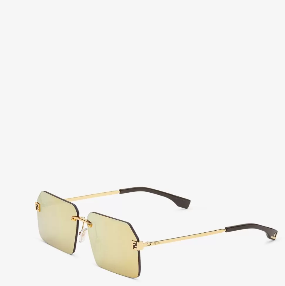 Lunettes De Soleil En Metal Dore | Fendi Discount