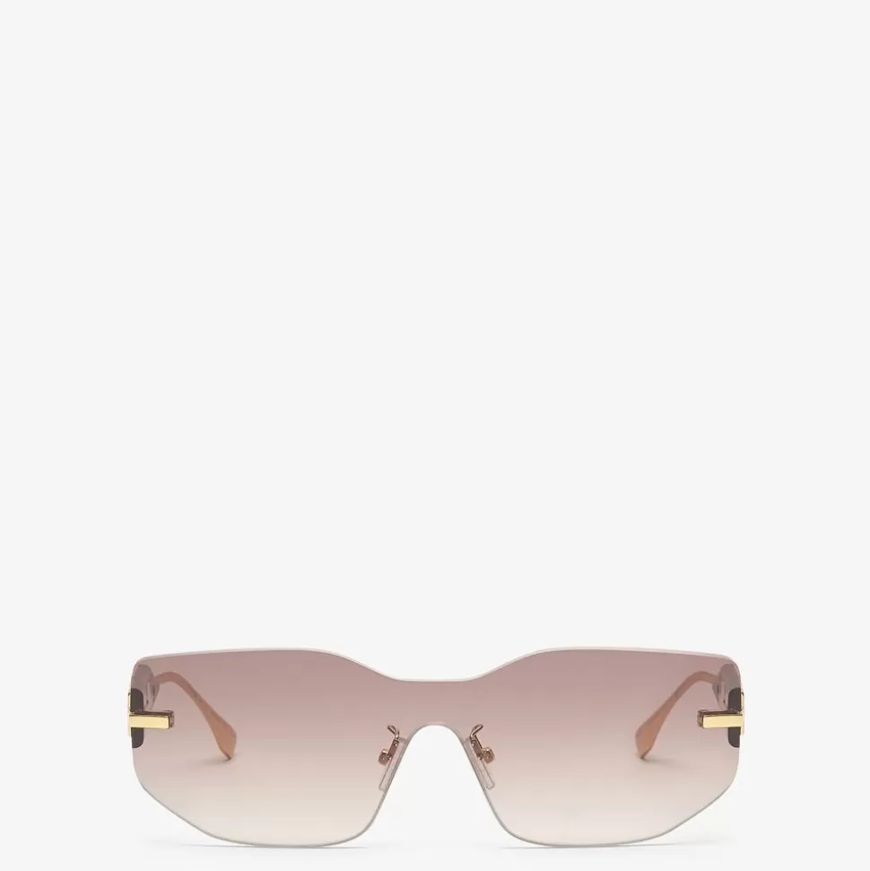 Lunettes De Soleil Masque Marron Fume | Fendi Store