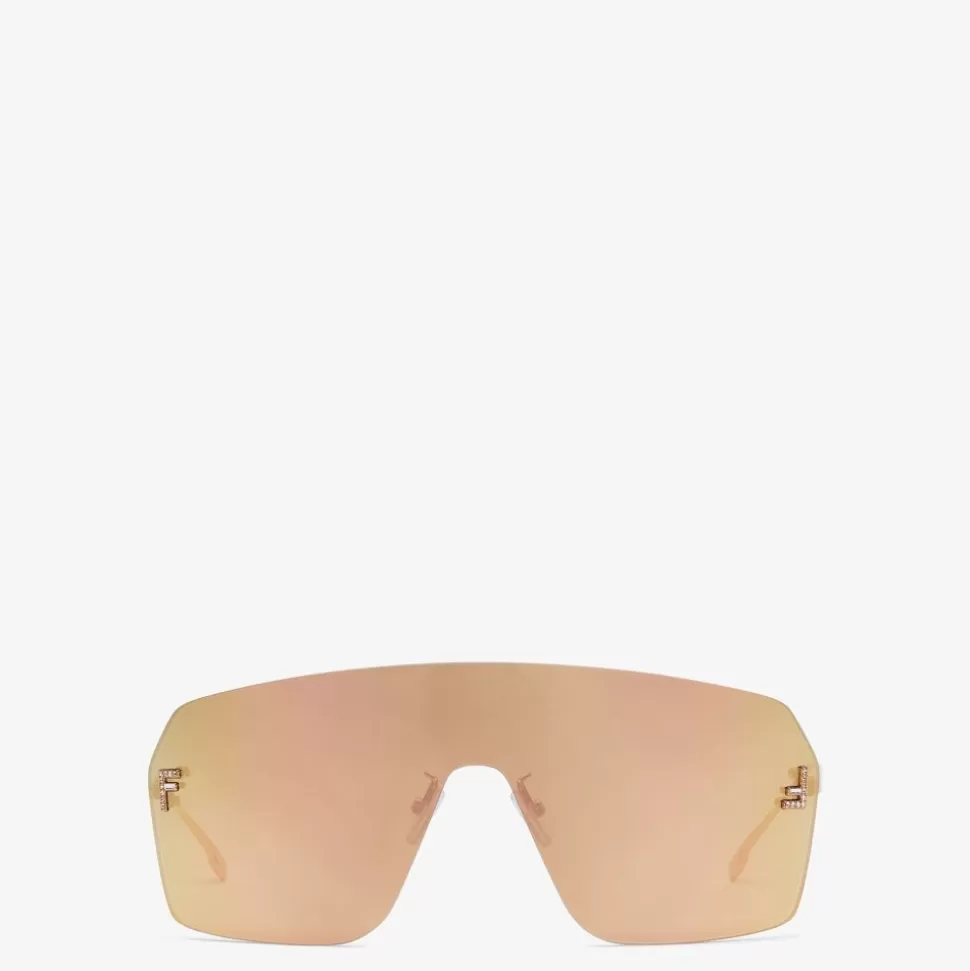 Lunettes De Soleil Masque Or Rose | Fendi New