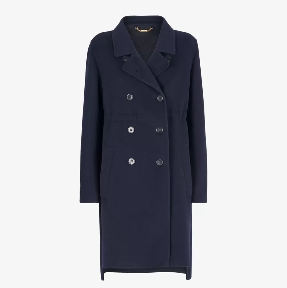 Manteau En Cachemire Bleu | Fendi Hot