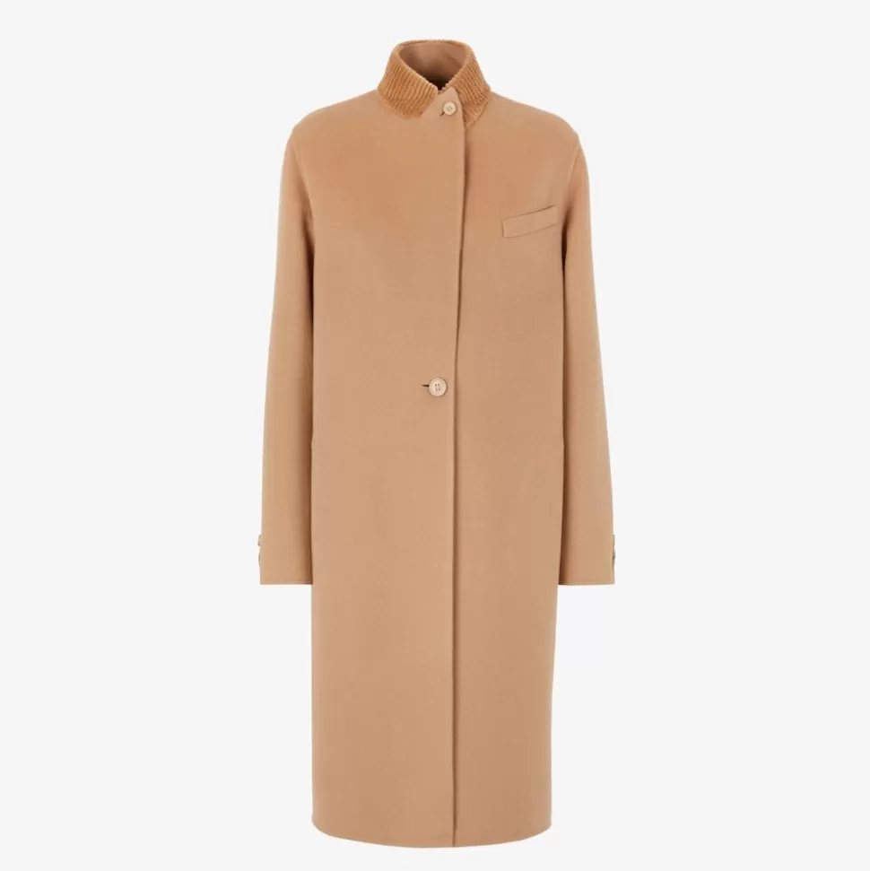 Manteau En Cachemire Camel | Fendi Flash Sale