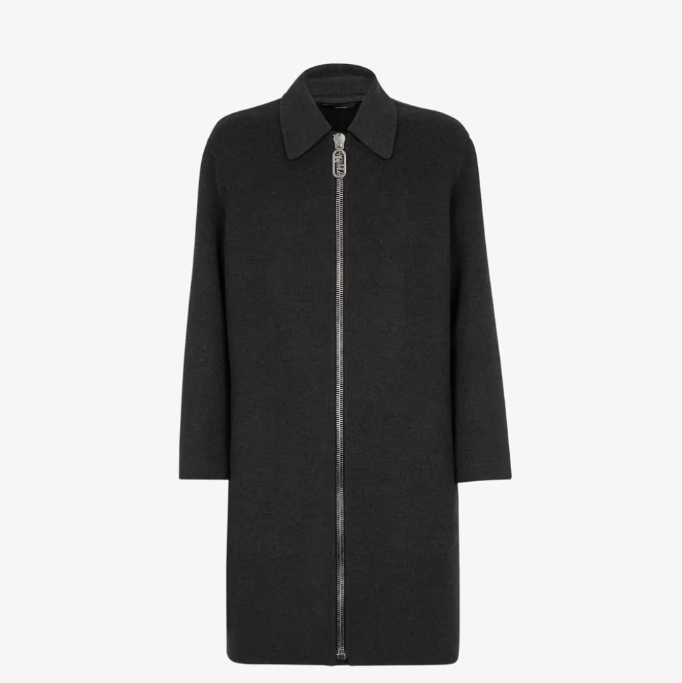 Manteau En Cachemire Gris | Fendi Discount