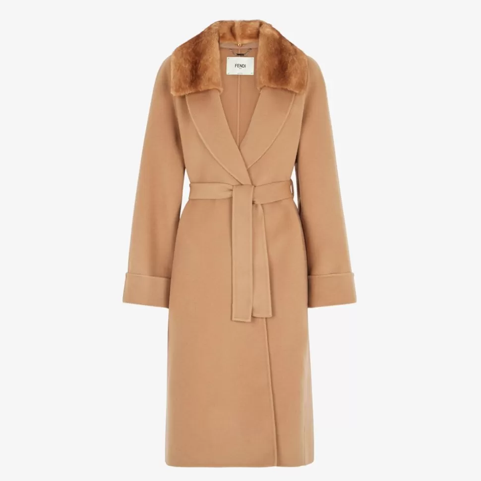 Manteau En Cachemire Marron | Fendi Store