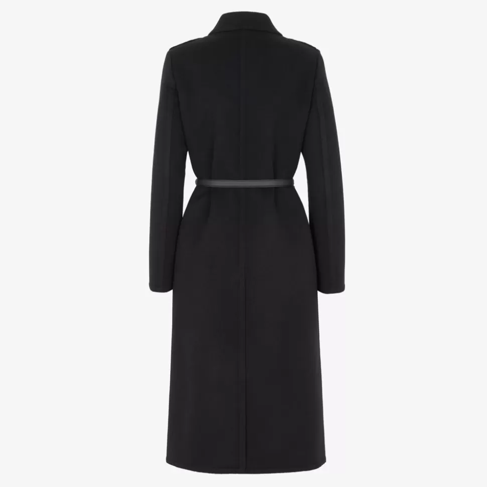 Manteau En Laine Et Vison Noir | Fendi Flash Sale