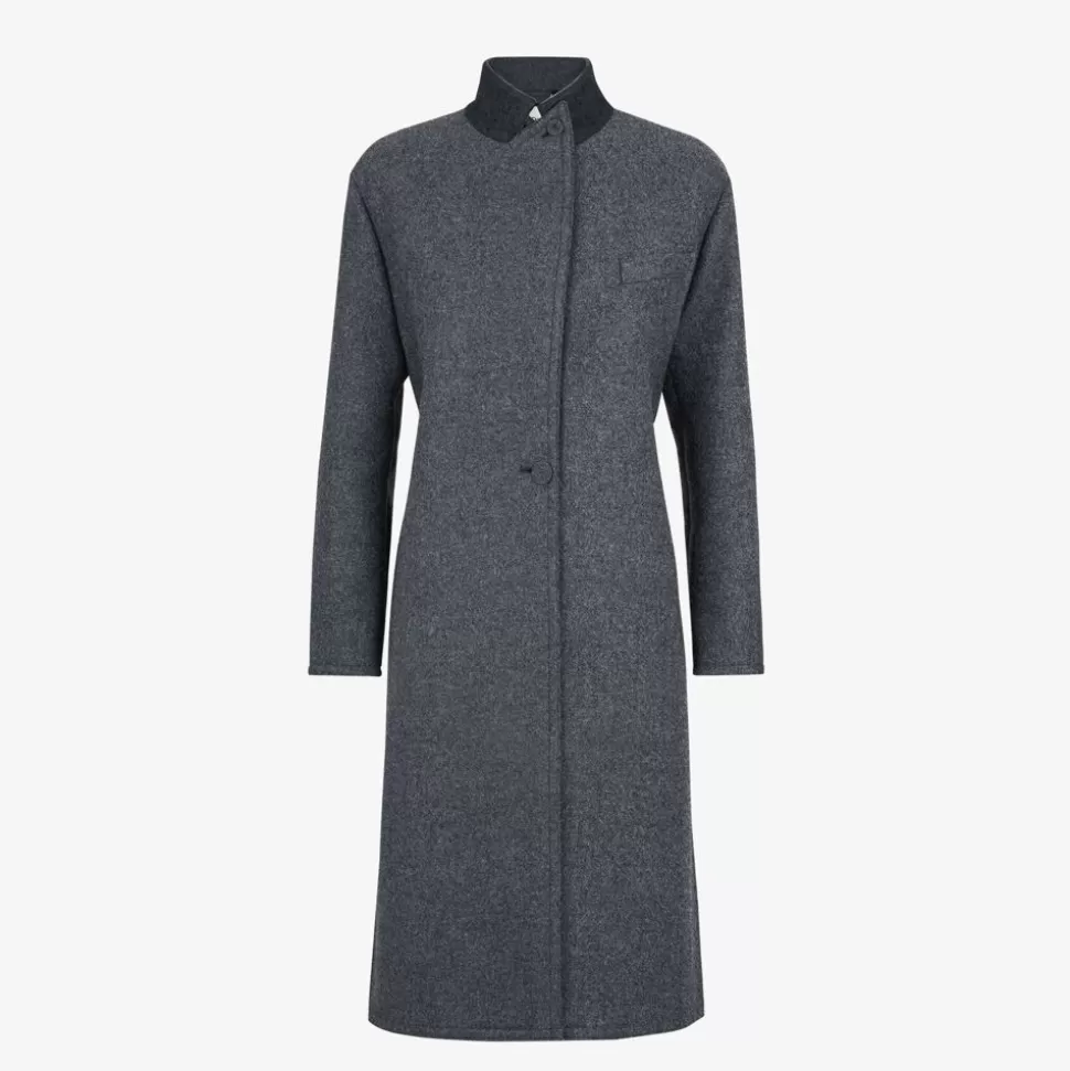 Manteau En Laine Gris Fonce | Fendi Flash Sale