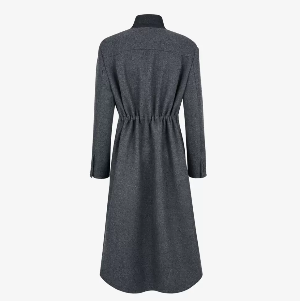 Manteau En Laine Gris Fonce | Fendi Flash Sale