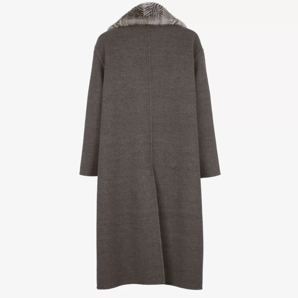 Manteau En Laine Grise | Fendi Online