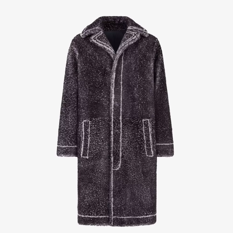 Manteau En Peau De Mouton Bleu | Fendi Sale