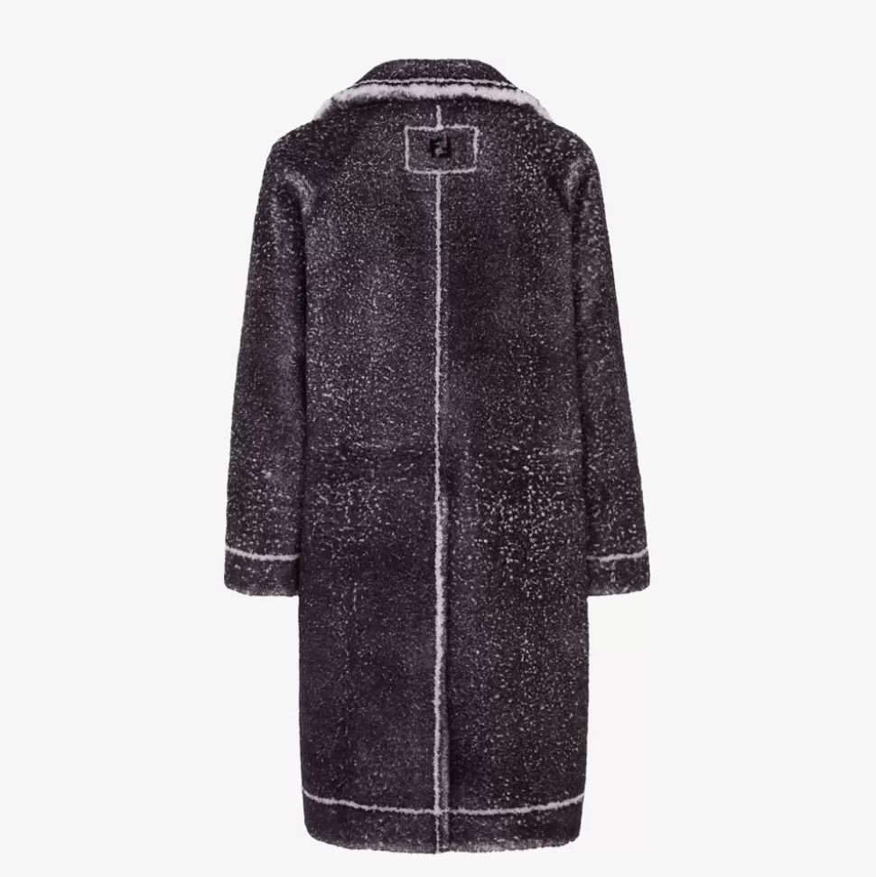 Manteau En Peau De Mouton Bleu | Fendi Sale