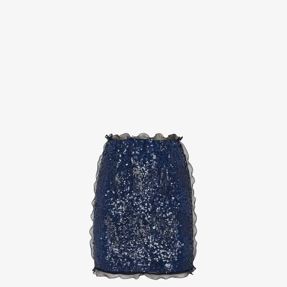 Mini Jupe Brodee De Paillettes Bleues | Fendi Fashion