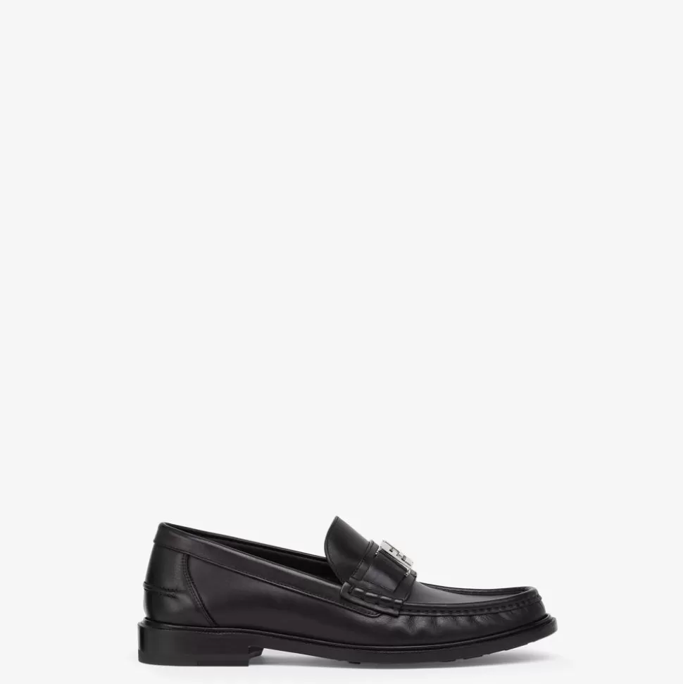 Mocassins En Cuir Noir | Fendi Online