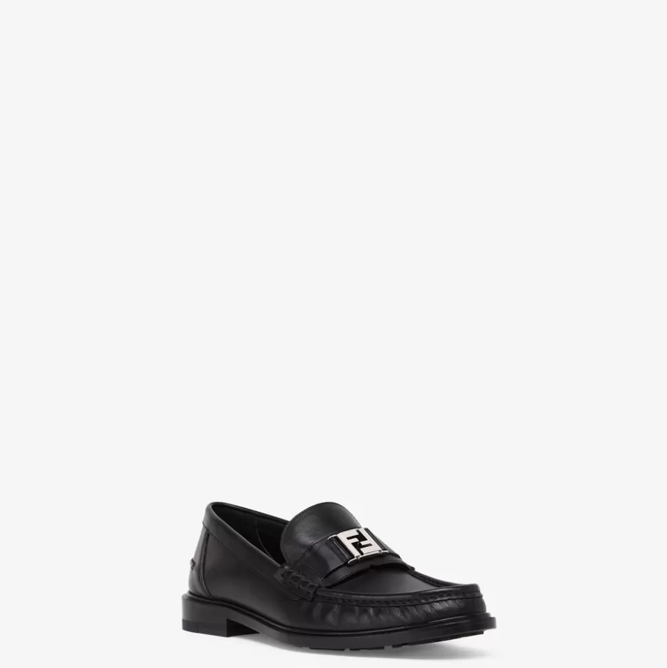 Mocassins En Cuir Noir | Fendi Online