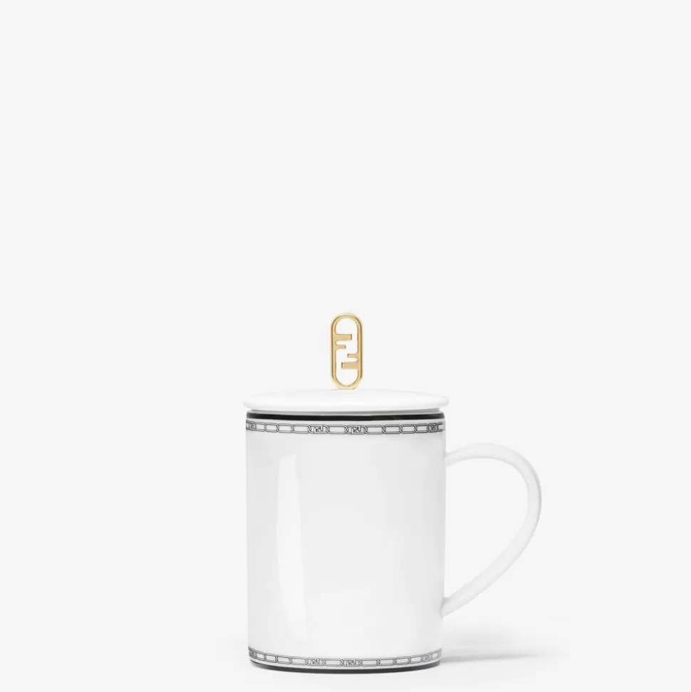 Mug En Porcelaine Blanche | Fendi Cheap