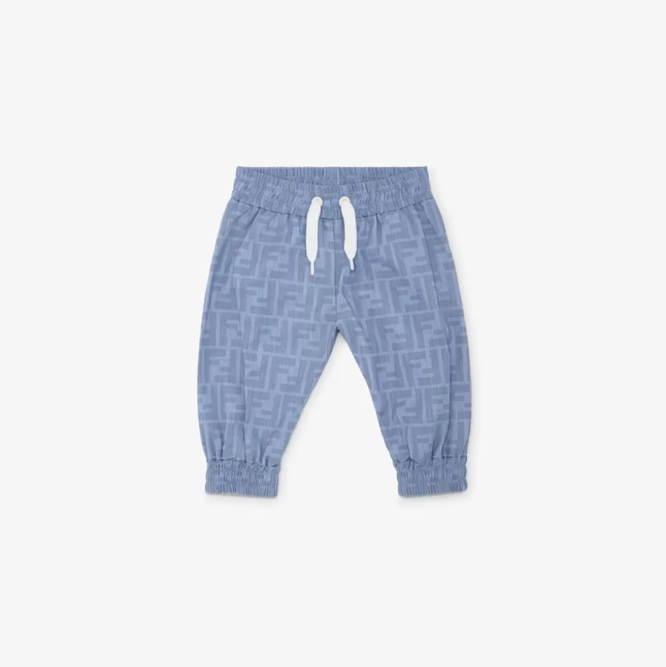 Pantalon Bebe En Chambray Bleu Ciel | Fendi Online