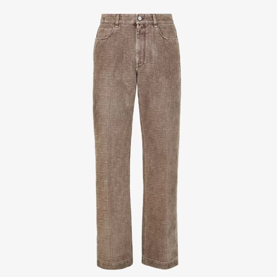 Pantalon En Denim Beige | Fendi Hot