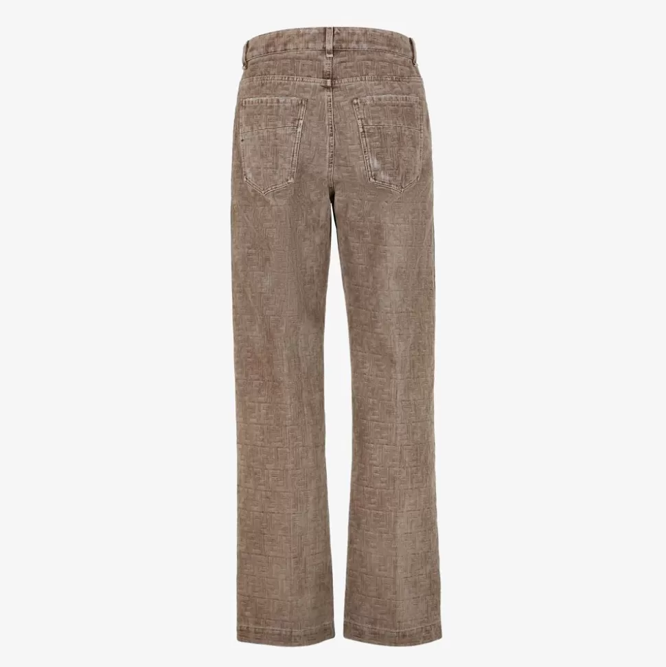 Pantalon En Denim Beige | Fendi Hot