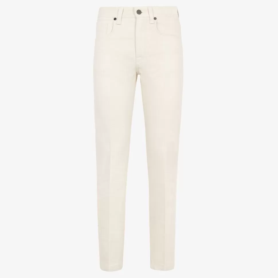 Pantalon En Denim Blanc | Fendi Fashion