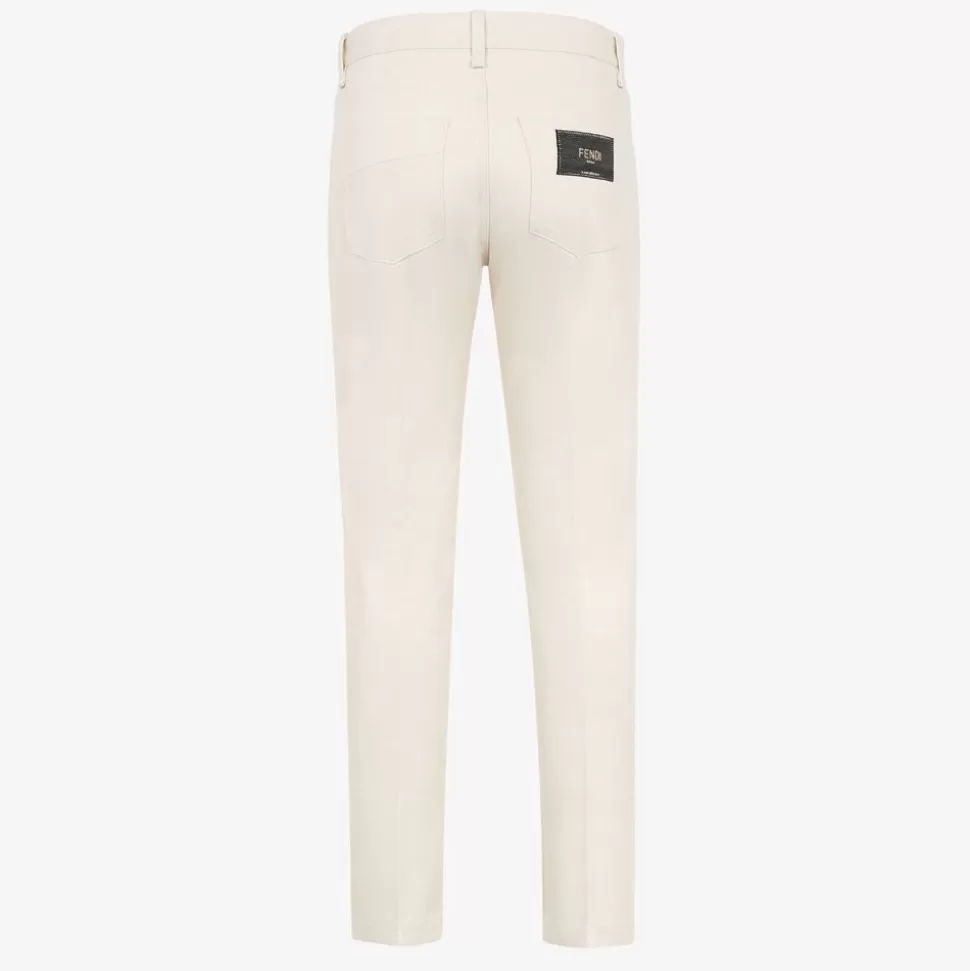 Pantalon En Denim Blanc | Fendi Fashion