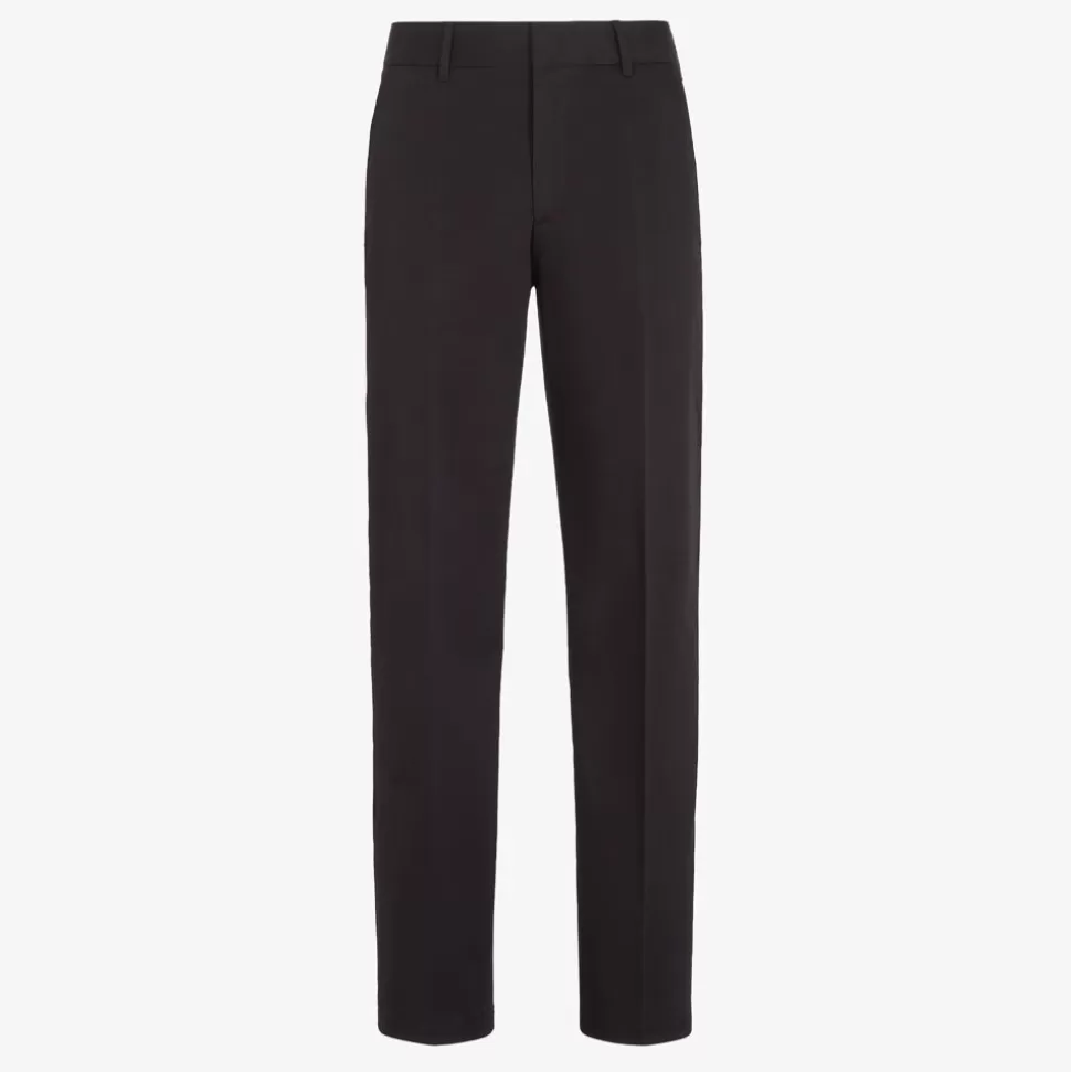 Pantalon En Tissu Noir | Fendi Outlet