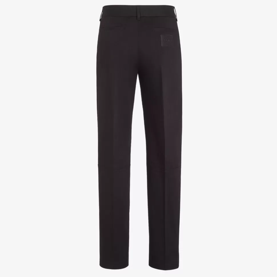 Pantalon En Tissu Noir | Fendi Outlet