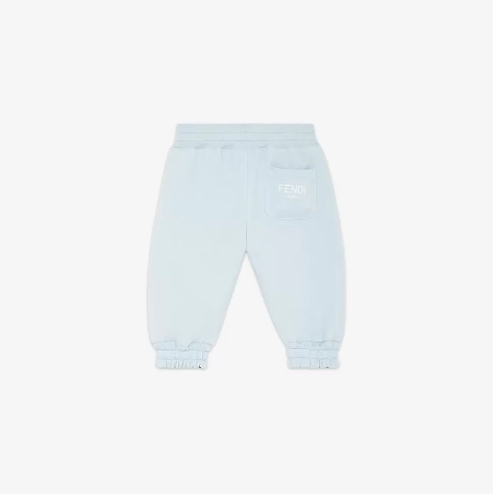 Pantalon Reversible En Molleton Bleu Clair Et Nylon Ff | Fendi Best Sale