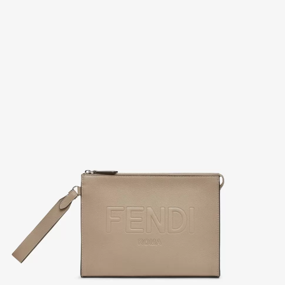 Pochette En Cuir Beige | Fendi Sale