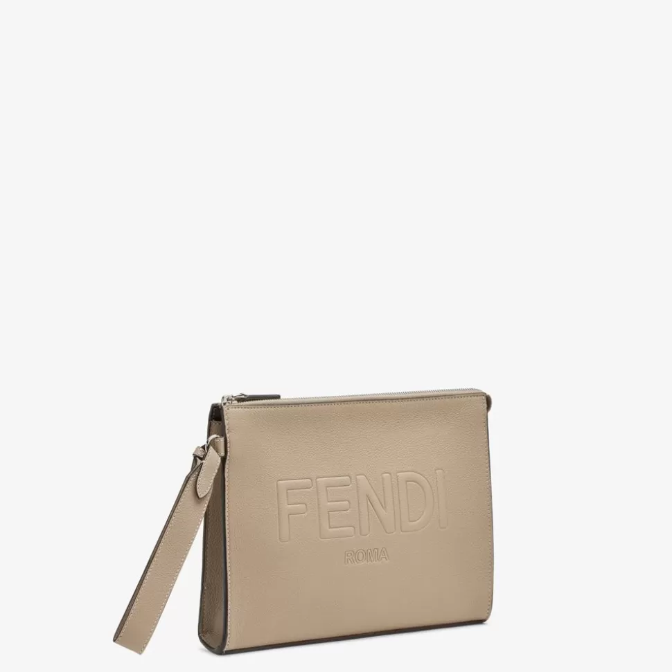 Pochette En Cuir Beige | Fendi Sale