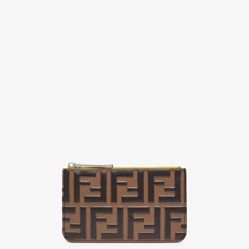 Pochette En Cuir Marron | Fendi Shop