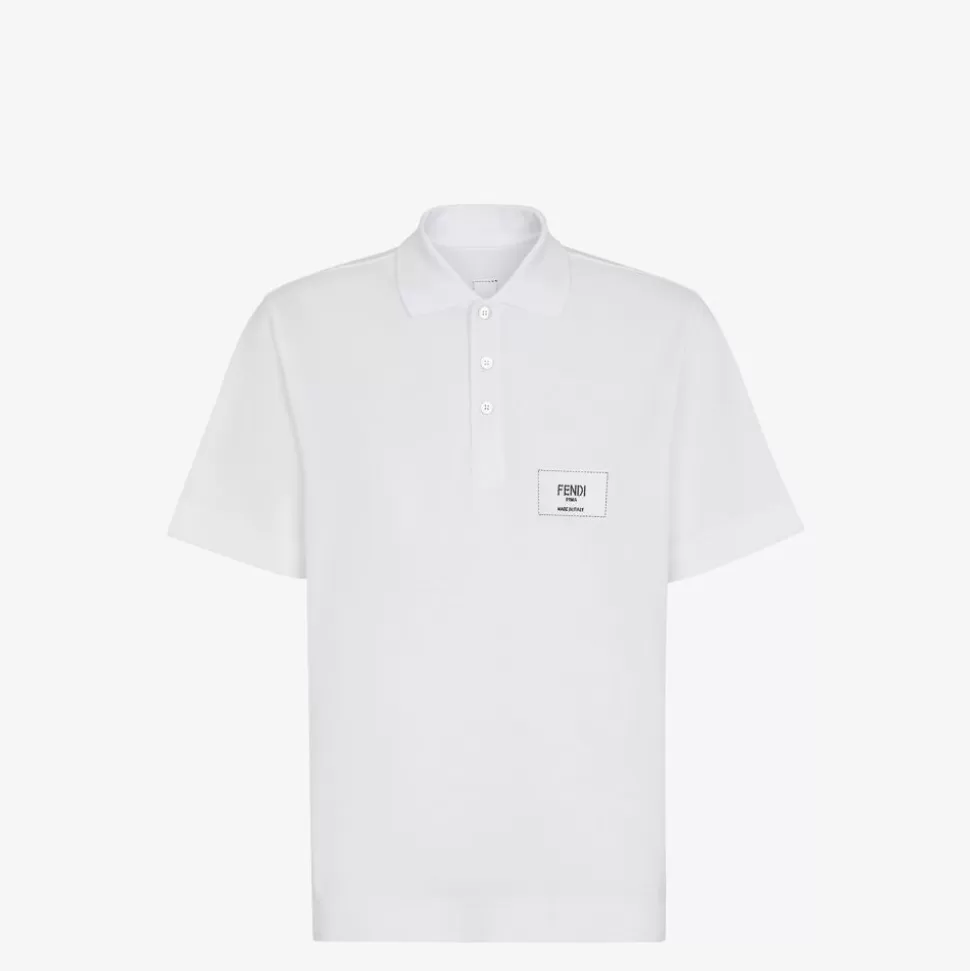 Polo En Coton Blanc | Fendi Outlet