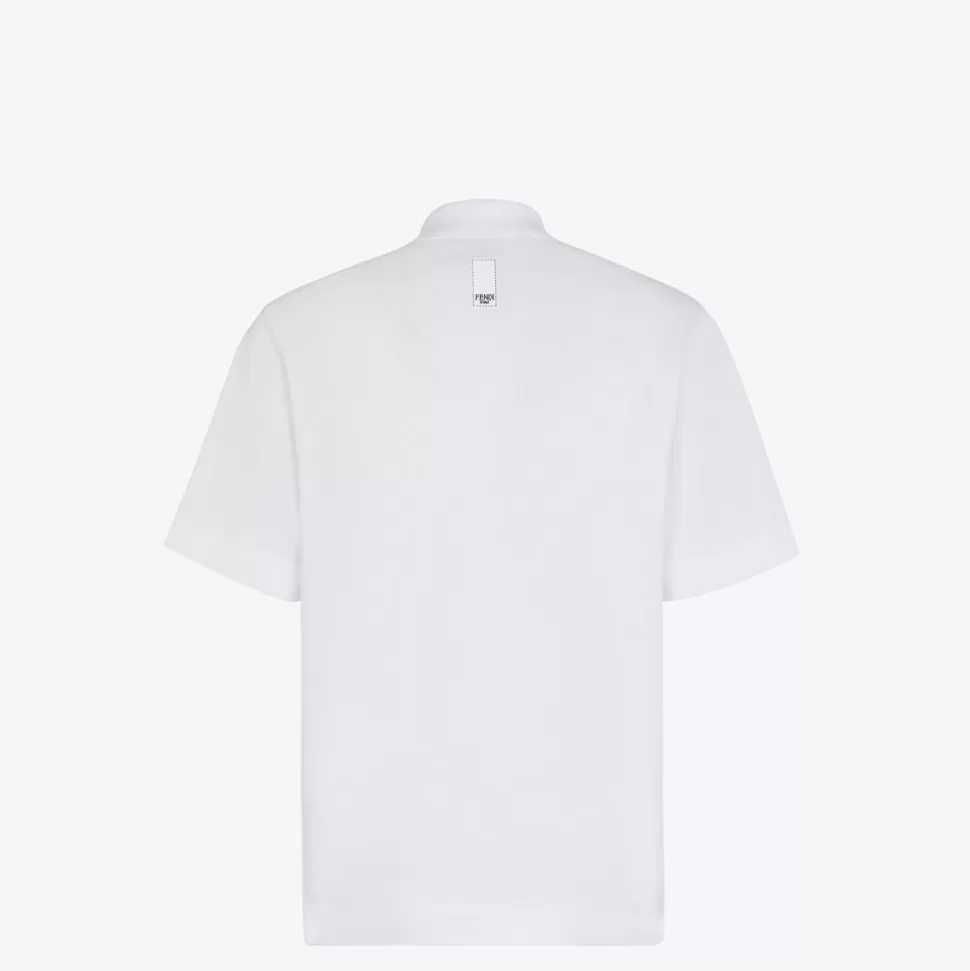 Polo En Coton Blanc | Fendi Outlet