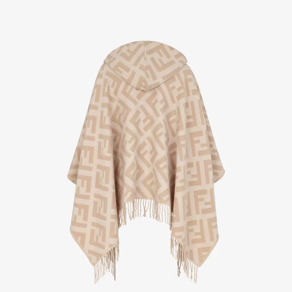 Poncho En Cachemire Beige | Fendi Cheap