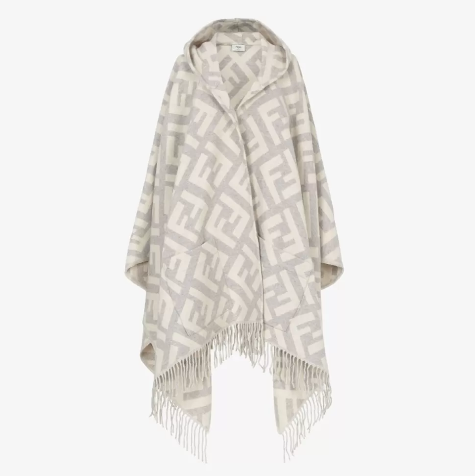 Poncho En Cachemire Gris | Fendi New