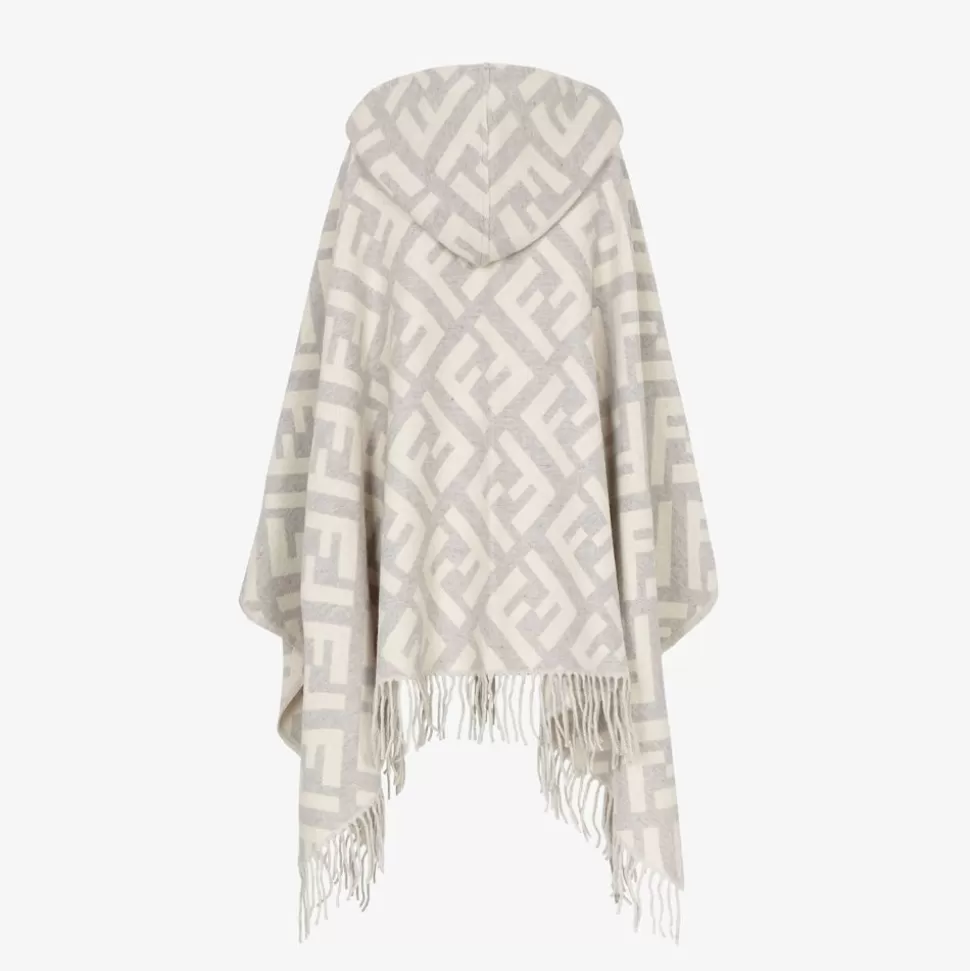 Poncho En Cachemire Gris | Fendi New