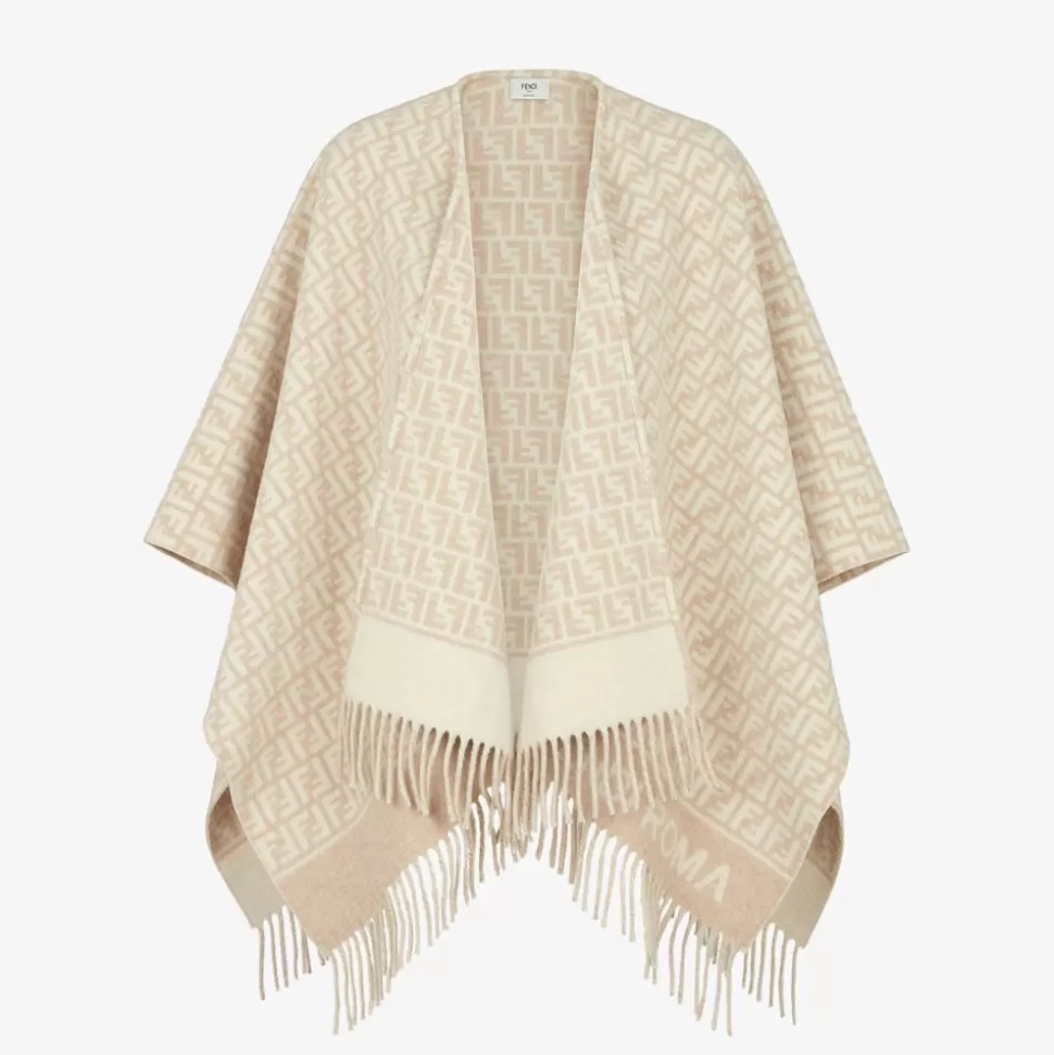 Poncho En Laine Et Cachemire Beige | Fendi Flash Sale