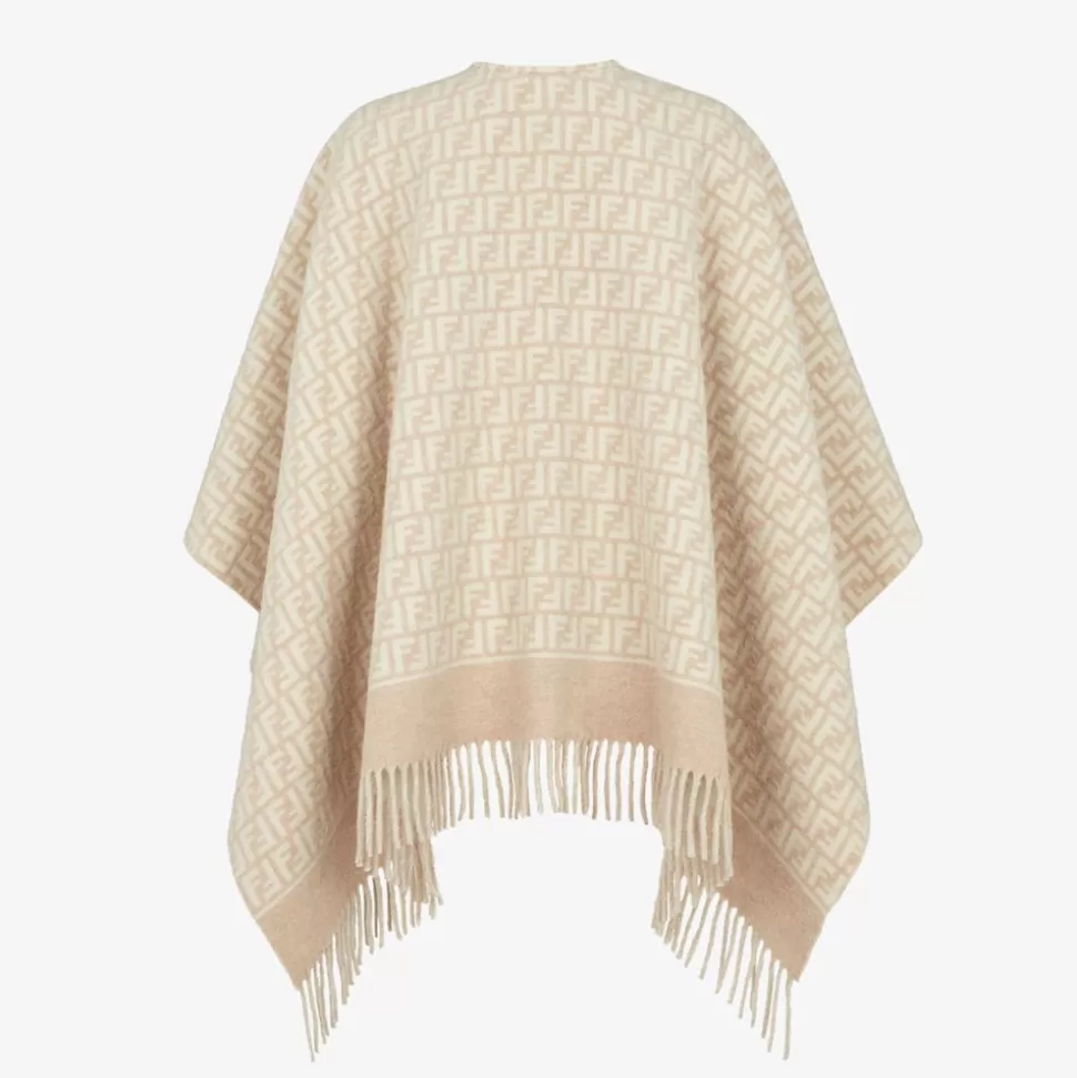 Poncho En Laine Et Cachemire Beige | Fendi Flash Sale