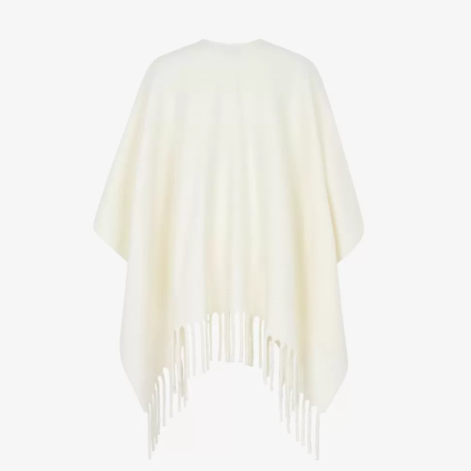 Poncho En Laine Ivoire | Fendi Cheap