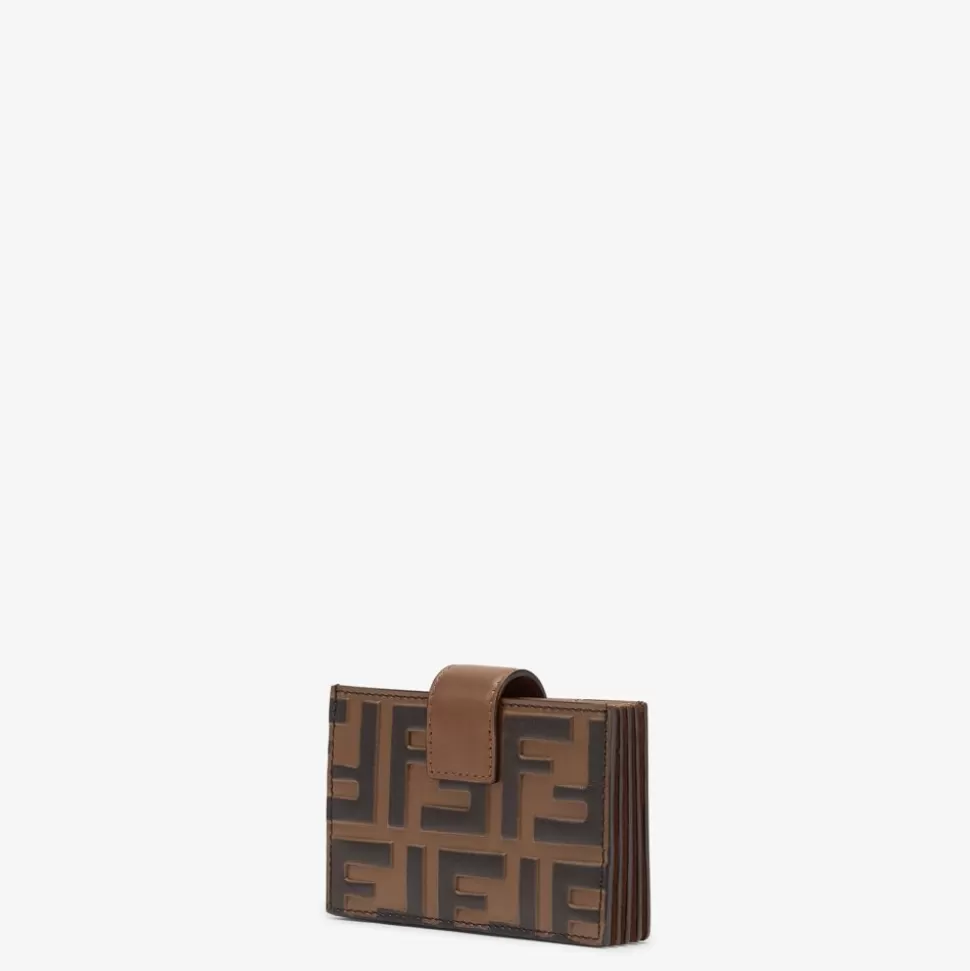 Porte-Cartes A Soufflet En Cuir Marron | Fendi Online